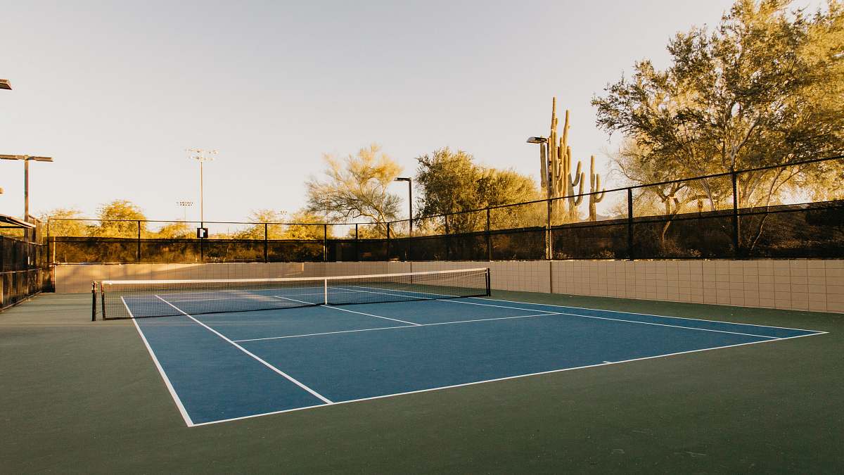 tennis court blue tennis court sport